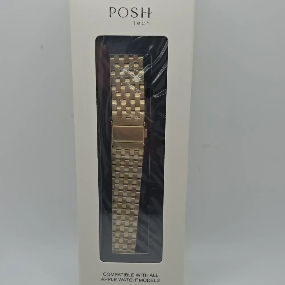 POSH tech Gold Stainless Steel Strap Band Compatible with Apple Watch